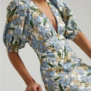 Showpo Blue and Green Floral Mini Dress